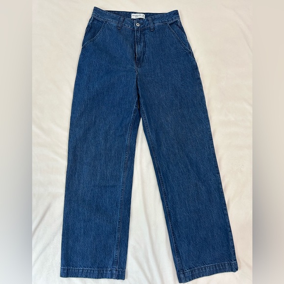 Abercrombie & Fitch Denim - Abercrombie & Fitch The Loose High Rise Dark Blue Denim Jeans, Size 28/6